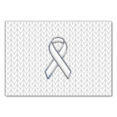 Chrome auf dem "White Strick Ribbon Awareness Prin Tischnummer (Vorderseite)