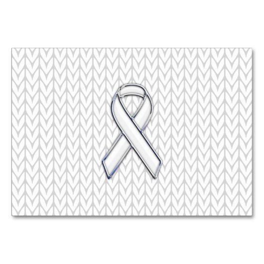 Chrome auf dem "White Strick Ribbon Awareness Prin Tischnummer (Vorderseite)