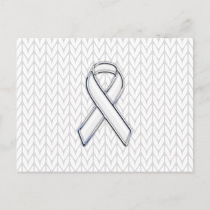 Chrome auf White Chevrons Band-Bewusstseinsdruck Postkarte