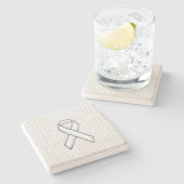 Chrome auf White Chevrons Ribbon Awareness Print Steinuntersetzer (Seitenansicht)