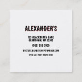 Chrome Barber Pole and Crown Personalize Quadratische Visitenkarte (Rückseite)
