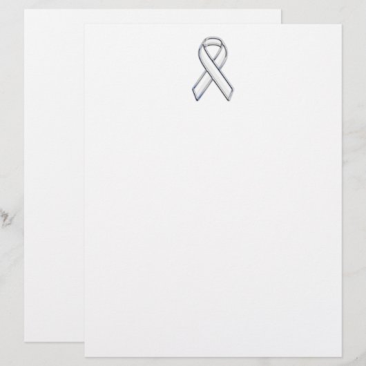 Chrome Belted Style White Ribbon Awareness (Vorne/Hinten)