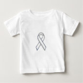 Chrome Belted Style White Ribbon Awareness Baby T-shirt (Vorderseite)