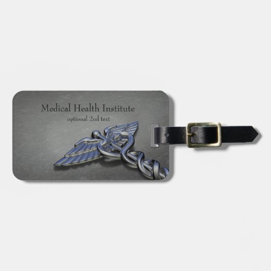 Chrome Beruflich Medical Caduceus - Gepäckmarke Gepäckanhänger (Vorderseite horizontal)
