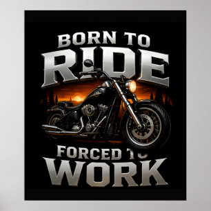 🏍️ Chrome-Biker-Totenkopf-Stil für Motorradfahrer Poster