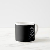 Chrome Black on Black Ribbon Awareness Espressotasse (Vorderseite Rechts)
