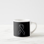 Chrome Black on Black Ribbon Awareness Espressotasse (Rechts)