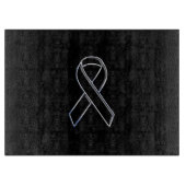 Chrome Black on Black Ribbon Awareness Schneidebrett (Vorderseite)