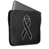 Chrome Black Ribbon Awareness Carbon Fibre Laptopschutzhülle (Vorne Rechts)