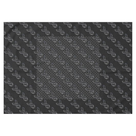 Chrome Black Ribbon Awareness Carbon Fibre Tischdecke (Vorderseite (Horizontal))