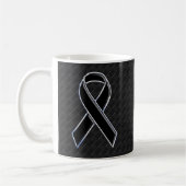 Chrome Black Ribbon Awareness Decor Kaffeetasse (Links)