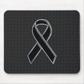 Chrome Black Ribbon Awareness Decor Mousepad (Vorne)