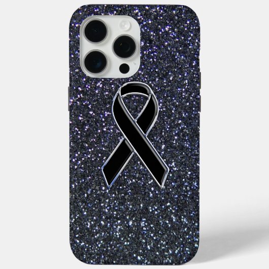 Chrome Black Ribbon Awareness Midnight Blue Case-Mate iPhone Hülle (Rückseite)