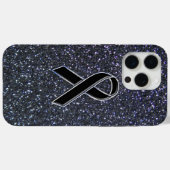 Chrome Black Ribbon Awareness Midnight Blue Case-Mate iPhone Hülle (Rückseite (Horizontal))