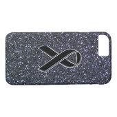 Chrome Black Ribbon Awareness Midnight Blue Case-Mate iPhone Hülle (Rückseite (Horizontal))