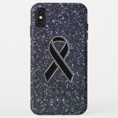 Chrome Black Ribbon Awareness Midnight Blue Case-Mate iPhone Hülle (Rückseite)