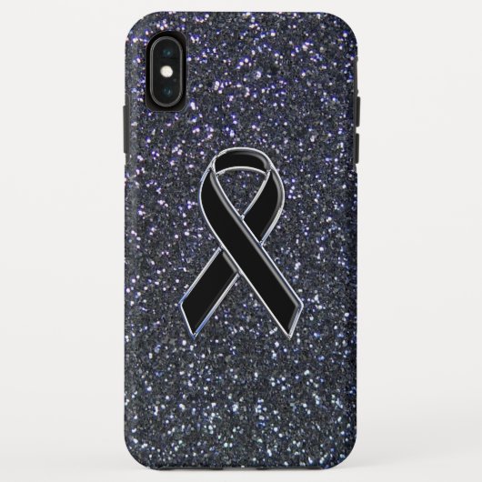 Chrome Black Ribbon Awareness Midnight Blue Case-Mate iPhone Hülle (Rückseite)