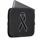Chrome Black Ribbon Awareness Style Laptopschutzhülle (Vorne Rechts)