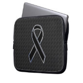 Chrome Black Ribbon Awareness Style Laptopschutzhülle (Vorderseite Links)