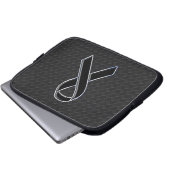 Chrome Black Ribbon Awareness Style Laptopschutzhülle (Vorne Knopf)