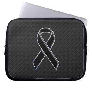 Chrome Black Ribbon Awareness Style Laptopschutzhülle
