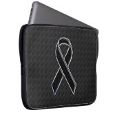 Chrome Black Ribbon Awareness Style Laptopschutzhülle (Vorne Rechts)