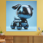 Chrome-Blau-Roboterhund Leinwanddruck (Insitu (Wohnzimmer))