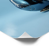 Chrome-Blau-Roboterhund Poster (Ecke)