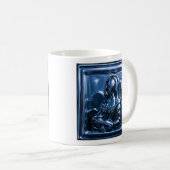 Chrome Blue Mona Art Kaffeetasse (VorderseiteRechts)