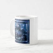 Chrome Blue Mona Art Kaffeetasse (Vorderseite Links)