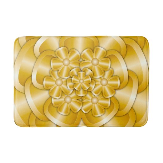 Chrome-Blume - Gold Bath Mat Badematte (Vorderseite)