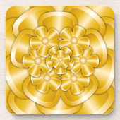 Chrome-Blume - goldene Beverage Coaster Getränkeuntersetzer (Vorderseite)