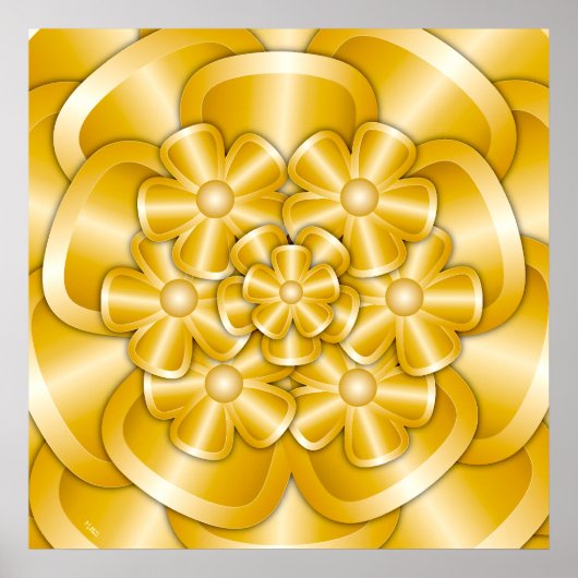 Chrome-Blume - Goldplakat Poster (Vorne)