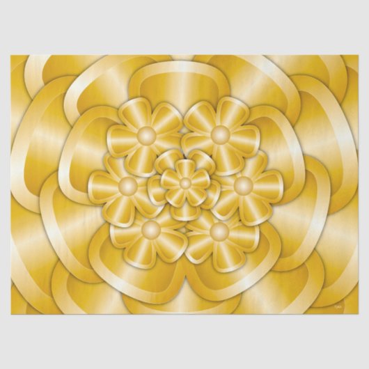 Chrome-Blume - Goldzettel Seidenpapier (Vorderseite)