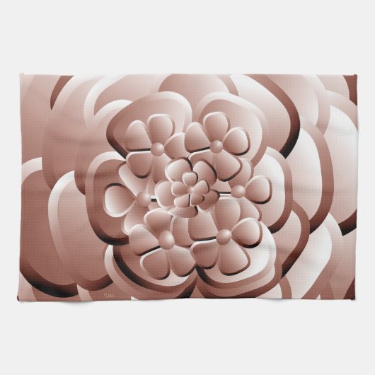 Chrome-Blume - Kupfer Küchentuch (Horizontal)