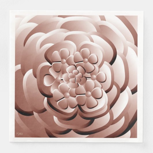Chrome Blume - Kupfer Paper Dinner Napkins Serviette (Vorderseite)