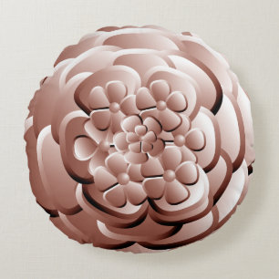 Chrome-Blume - Kupfer-Rundkissen Rundes Kissen
