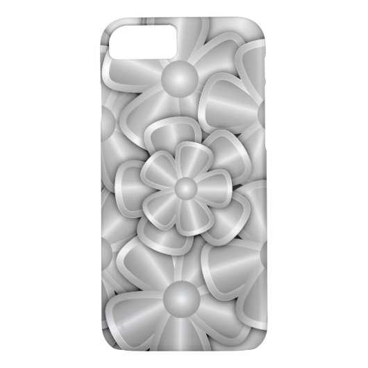 Chrome-Blume - Silver Case-Mate iPhone Case (Rückseite)