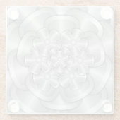 Chrome-Blume - Silver Glass Untersetzer (Rückseite)