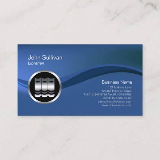 Chrome Books Icon Librarian Business Card Visitenkarte (Vorderseite)