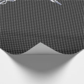 Chrome Caduceus Medical Symbol Carbon Fibre Decke Geschenkpapier (Ecke)