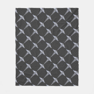 Chrome Caduceus Medical Symbol Carbon Fibre Print Fleecedecke