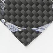 Chrome Caduceus Medical Symbol Carbon Fibre Print Fleecedecke (Ecke)