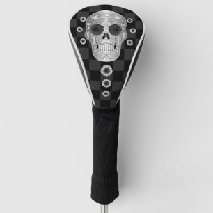 Chrome Calavera (Black Rose) Golf Head Cover Headcover