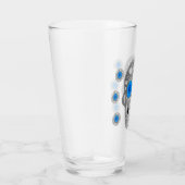 Chrome Calavera (Blaue Rose) Glas (Rechts)