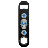 Chrome Calavera (Blue Rose) Bar Key (Rückseite)