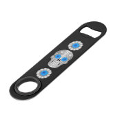 Chrome Calavera (Blue Rose) Bar Key (Rückseite Schrägansicht)