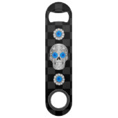 Chrome Calavera (Blue Rose) Bar Key (Rückseite)