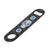 Chrome Calavera (Blue Rose) Bar Key (Rückseite Schrägansicht)