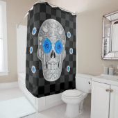 Chrome Calavera (Blue Rose) Duschvorhang (Beispiel)